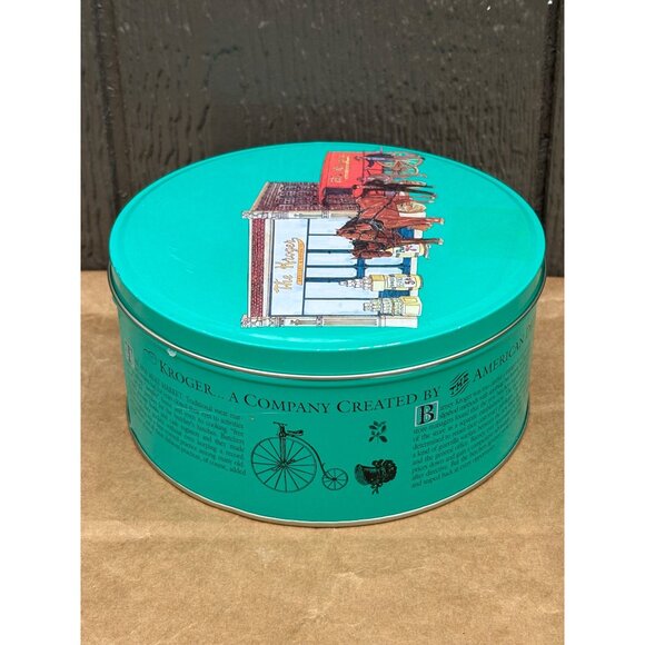 The Kroger Grocery & Baking Co. Round Tin Box Horse-Drawn Wagon Advertisement - Picture 5 of 8